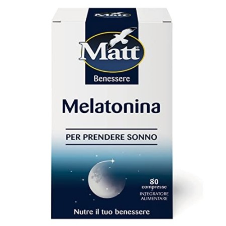 Matt - Melatonina Compresse Da 1Mg - Integratore Per Prendere Sonno - Confezione Da 6, 8 Gr