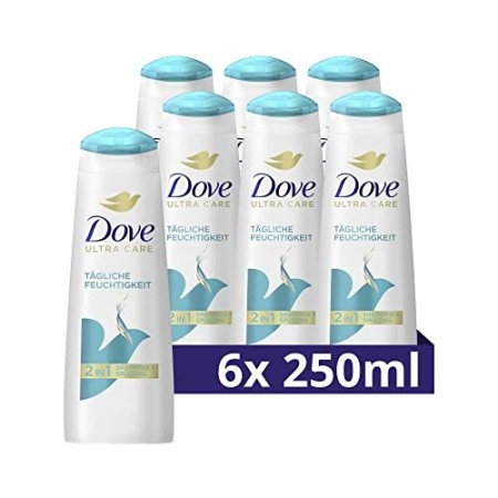 Shampoo e balsamo Dove idratazione quotidiana per la cura dei capelli, confezione da 6 (6 x 250 ml)