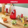 Moulinex Fresh Express DJ755G Affettatutto Grattugia Elettrico, 5 Funzioni di Taglio, 200 W, 1 Liter, 1 Decibel, plastica, Rosso