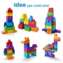 Mega- Sacca Ecologica Blocchi da Costruzione, Giocattolo per Bambini 1+ Anni, Multicolore, 60 Pezzi, DCH55