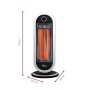 Ardes AR4B01 Stufa al Carbonio Oscillante Tizzo, 2 Lampade e 2 Potenze, Argento/Nero
