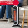 Ardes AR4B01 Stufa al Carbonio Oscillante Tizzo, 2 Lampade e 2 Potenze, Argento/Nero