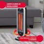 Ardes AR4B01 Stufa al Carbonio Oscillante Tizzo, 2 Lampade e 2 Potenze, Argento/Nero