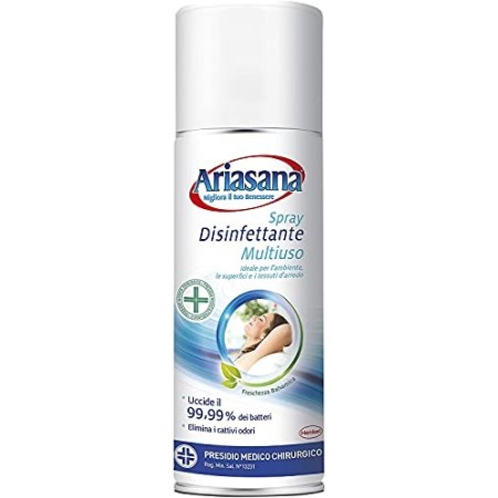 Ariasana Spray Disinfettante Multiuso 2-in-1, Presidio Medico Chirurgico, Germicida spray per igienizzare aria e superfici, Disi
