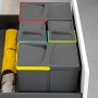 Emuca - Pattumiere per cassetto, contenitori raccolta differenziata con base rifilabile, kit di cestini altezza 266mm con base 9