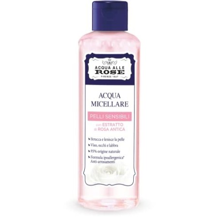 Acqua alle Rose Acqua Micellare Struccante, Detergente Viso Pelli Delicate, 200 ml