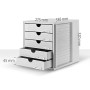 HAN 1450-11, Cassettiera System-Box, design attrattivo ed innovativo con 5 cassetti chiusi, grigio chiaro
