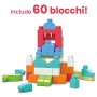 Mega- Sacca Ecologica Blocchi da Costruzione, Giocattolo per Bambini 1+ Anni, 60 Pezzi, DCH54