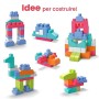 Mega- Sacca Ecologica Blocchi da Costruzione, Giocattolo per Bambini 1+ Anni, 60 Pezzi, DCH54
