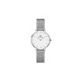 Daniel Wellington Petite Sterling Orologio Donna, 28mm, in Maglia, Argento