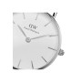 Daniel Wellington Petite Sterling Orologio Donna, 28mm, in Maglia, Argento
