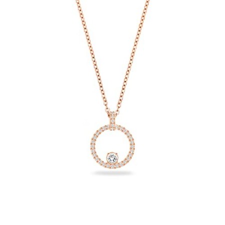 Swarovski Pendente Creativity Circle, Bianco, Placcato Oro Rosa