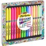 BIC Evidenziatori a Penna, Highlighter Grip Collection Box, Colori Assortiti Intensi e Pastello, Cofanetto Regalo in Metallo da 