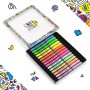 BIC Evidenziatori a Penna, Highlighter Grip Collection Box, Colori Assortiti Intensi e Pastello, Cofanetto Regalo in Metallo da 